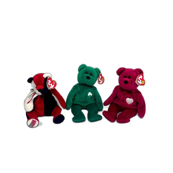 Vintage Collection of Ty Beanie Baby Bears. Spangle,Patriot,Erin,B.B. Bear - Picture 5 of 12